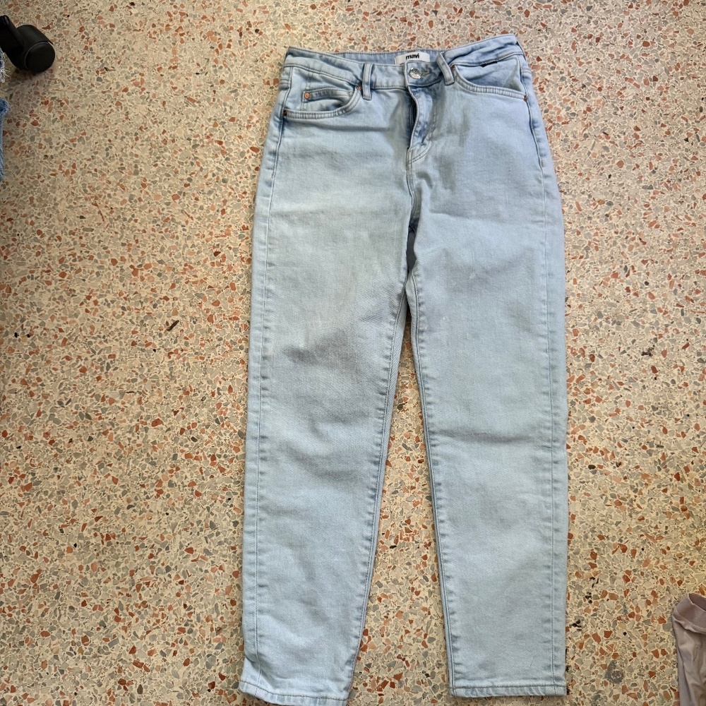 Blue, high-rise Mavi mom jeans